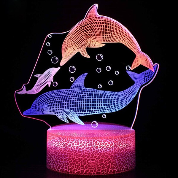 3D Dolphin LED-lampe