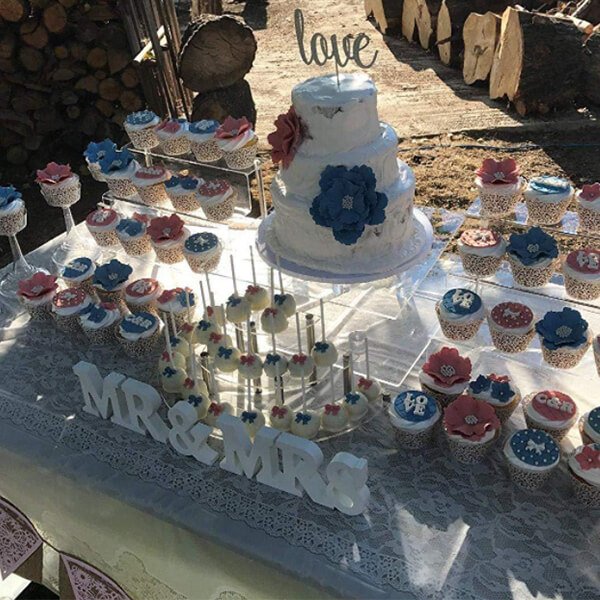 Soporte de exhibición de acrílico para pasteles, regalo moderno y elegante