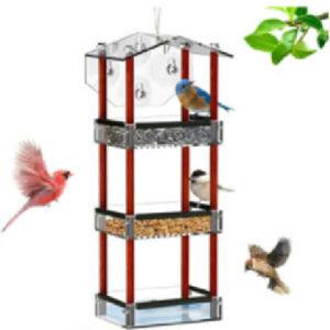 Estación de alimentación de pájaros, con un diseño de 3 pisos, hay mucho espacio para que se alimenten diferentes tipos de pájaros.