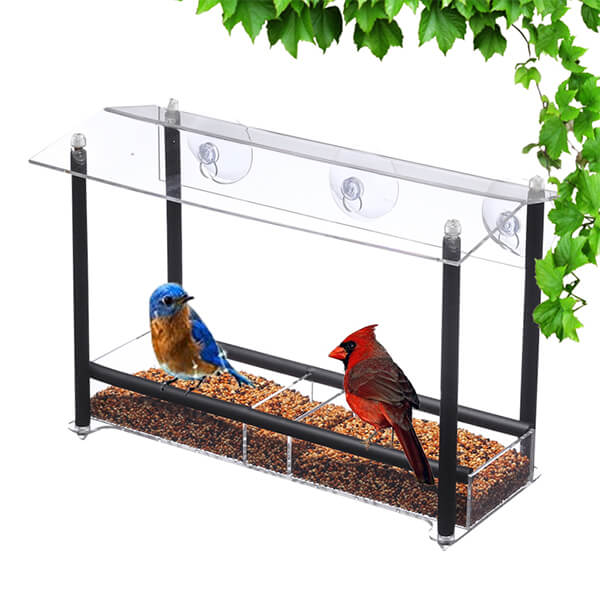 Fournisseur de mangeoire à oiseaux en acrylique amovible, prix de gros inférieur