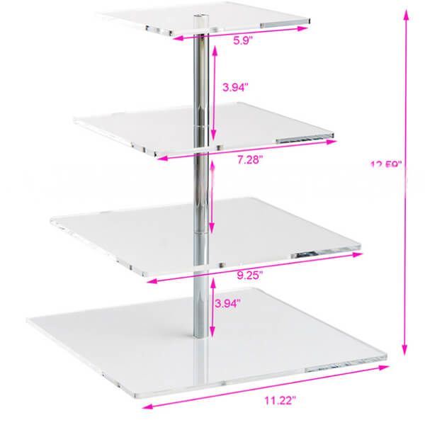Square acrylic cake stand